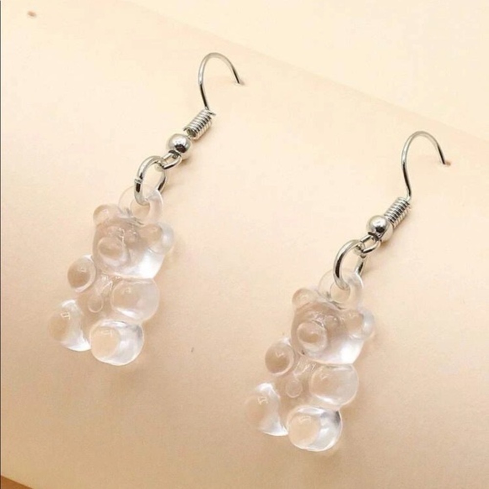 Clear gummy bear earrings